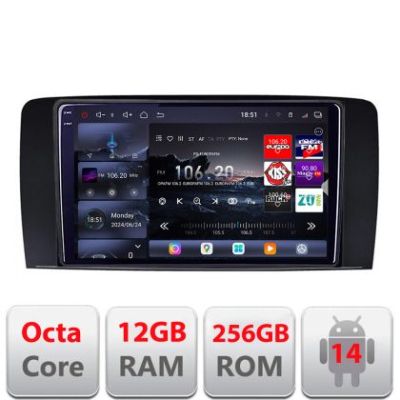 Navigatie Mercedes Clasa R 2005-2012 Edotec Kit-215 8 core QLED 2K 12+256GB 360 Android Waze USB Navigatie Internet Youtube Radio