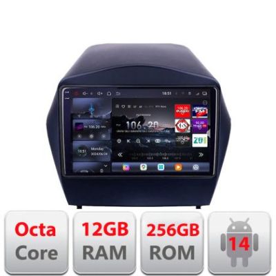 Navigatie Hyundai IX35 2011+ Edotec Kit-361 8 core QLED 2K 12+256GB 360 Android Waze USB Navigatie Internet Youtube Radio