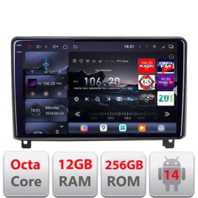 Navigatie Peugeot 407 2004-2011 8 core QLED 2K 12+256GB 360  Android Waze USB Navigatie Internet Youtube Radio Edotec