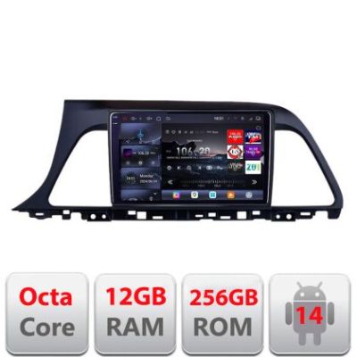 Navigatie Hyundai Sonata 2014-2018 Edotec Kit-417 8 core QLED 2K 12+256GB 360 Android Waze USB Navigatie Internet Youtube Radio