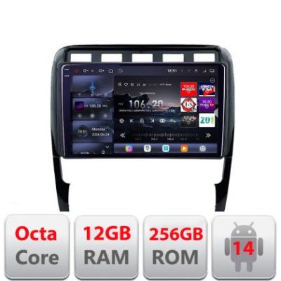 Navigatie Porsche Cayenne 2002-2011 Edotec Kit-443 8 core QLED 2K 12+256GB 360 Android Waze USB Navigatie Internet Youtube Radio