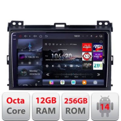 Navigatie Toyota Prado 2007- Edotec Kit-456 8 core QLED 2K 12+256GB 360 Android Waze USB Navigatie Internet Youtube Radio v1