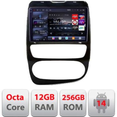 Navigatie Renault Clio 4 2012-2019 V2 Edotec Kit-468 8 core QLED 2K 12+256GB 360 Android Waze USB Navigatie Internet Youtube Radio
