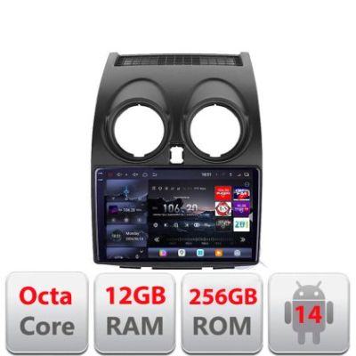 Navigatie Nissan Qashqai 2007-2013 Edotec Kit-499 8 core QLED 2K 12+256GB 360 Android Waze USB Navigatie Internet Youtube Radio
