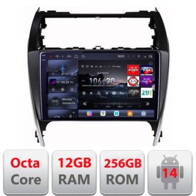 Navigatie Toyota Camry 2012-2018 Android radio gps internet 8 core QLED 2K 12+256GB 360 Edotec