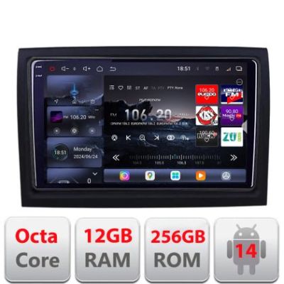 Navigatie Fiat ducato 2006- Edotec Kit-DUCATO 8 core QLED 2K 12+256GB 360 Android Waze USB Navigatie Internet Youtube Radio v2