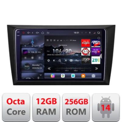 Navigatie VW Golf6 2009-2013 Edotec Kit-GOLF6 8 core QLED 2K 12+256GB 360 Android Waze USB Navigatie Internet Youtube Radio