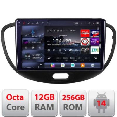 Navigatie Hyundai I10 2007-2013 Android radio gps internet 8 core QLED 2K 12+256GB 360 Edotec