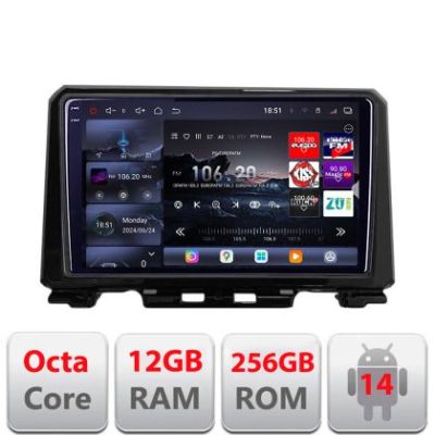 Navigatie Suzuki Jimny 2018- Edotec Kit-JIMNY 8 core QLED 2K 12+256GB 360 Android Waze USB Navigatie Internet Youtube Radio