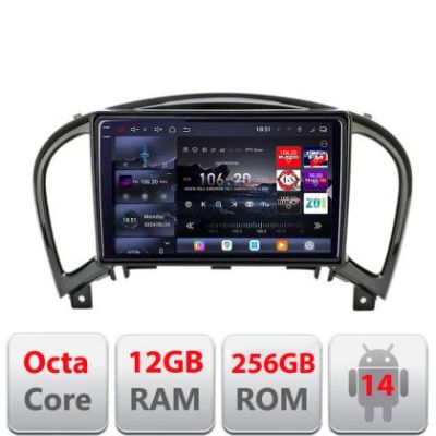 Navigatie Nissan Juke 2010-2015 Edotec Kit-JUKE 8 core QLED 2K 12+256GB 360 Android Waze USB Navigatie Internet Youtube Radio