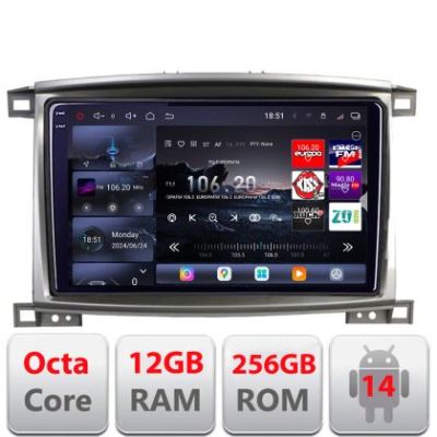 Navigatie Toyota Land Cruiser L100 2002-2008 Edotec Kit-L100 8 core QLED 2K 12+256GB 360 Android Waze USB Navigatie Internet Youtube Radio v1