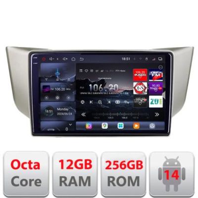 Navigatie Lexus RX 2003-2009 Edotec Kit- rx-03 8 core QLED 2K 12+256GB 360 Android Waze USB Navigatie Internet Youtube Radio