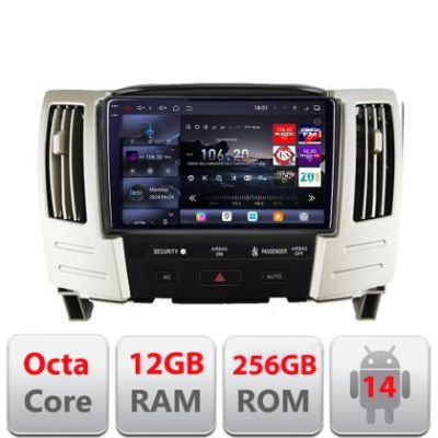 Navigatie Lexus RX300 2003-2008 Android radio gps internet 8 core QLED 2K 12+256GB 360 Edotec