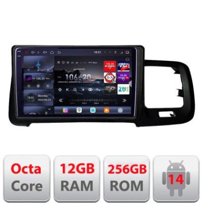Navigatie Volvo S60 2008-2014 Edotec Kit-s60-08 8 core QLED 2K 12+256GB 360 Android Waze USB Navigatie Internet Youtube Radio