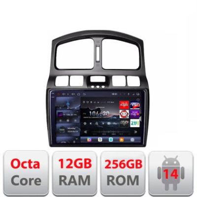Navigatie Hyundai Santa Fe 2000-2006 Android radio gps internet 8 core QLED 2K 12+256GB 360 Edotec