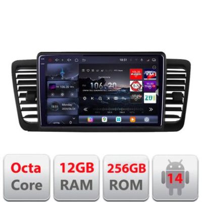 Navigatie Subaru Outback Legacy 2004-2009 Edotec Kit-SU02 8 core QLED 2K 12+256GB 360 Android Waze USB Navigatie Internet Youtube Radio