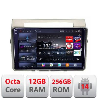 Navigatie Toyota Verso intre anii 2004-2009 Android radio gps internet 8 core QLED 2K 12+256GB 360 Edotec