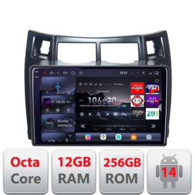 Navigatie Toyota Yaris 2008-2011 Edotec Kit-YARIS08 8 core QLED 2K 12+256GB 360 Android Waze USB Navigatie Internet Youtube Radio Edotec