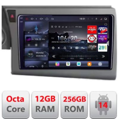 Navigatie Audi A6 C6 2004-2010 Qled 2K Octa Core 12+256GB LTE 4G DSP Wifi 5Ghz android auto carplay radio gps internet kit-a6-c6+EDT-E809-2K