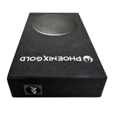 Subwoofer pasiv SLIM single Phoenix Gold, amplificator monobloc BassCore si cablaj de alimentare