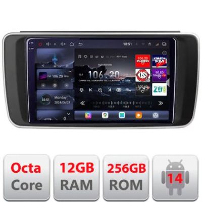 Navigatie Nissan Leaf 2018-2024 Qled 2K Octa Core 12+256GB LTE 4G DSP Wifi 5Ghz android auto carplay radio gps internet kit-leaf+EDT-E809-2K