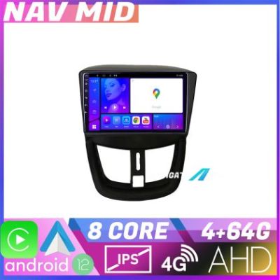 Navigatie Peugeot 207 KIT PE01 EDOTEC-LITE Android Ecran 720P Octa Core 4 64 Carplay