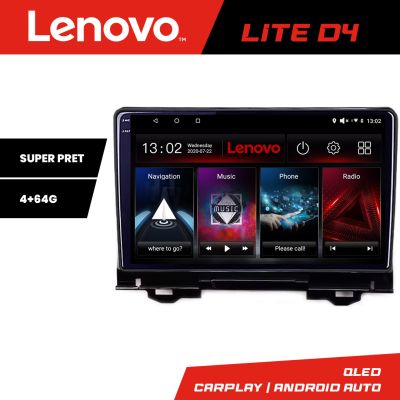 Navigatie Honda HR-V 2022- Lenovo QLED 1K 4+64 WIFI 5Ghz carplay android auto Android kit-hr-v2022+EDT-LITE-D4-10-4+64
